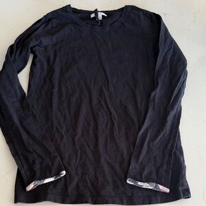 Burberry girls black Long Sleeve tee Shirt size 14